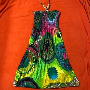 Multicolored sundress. Bold and fun.